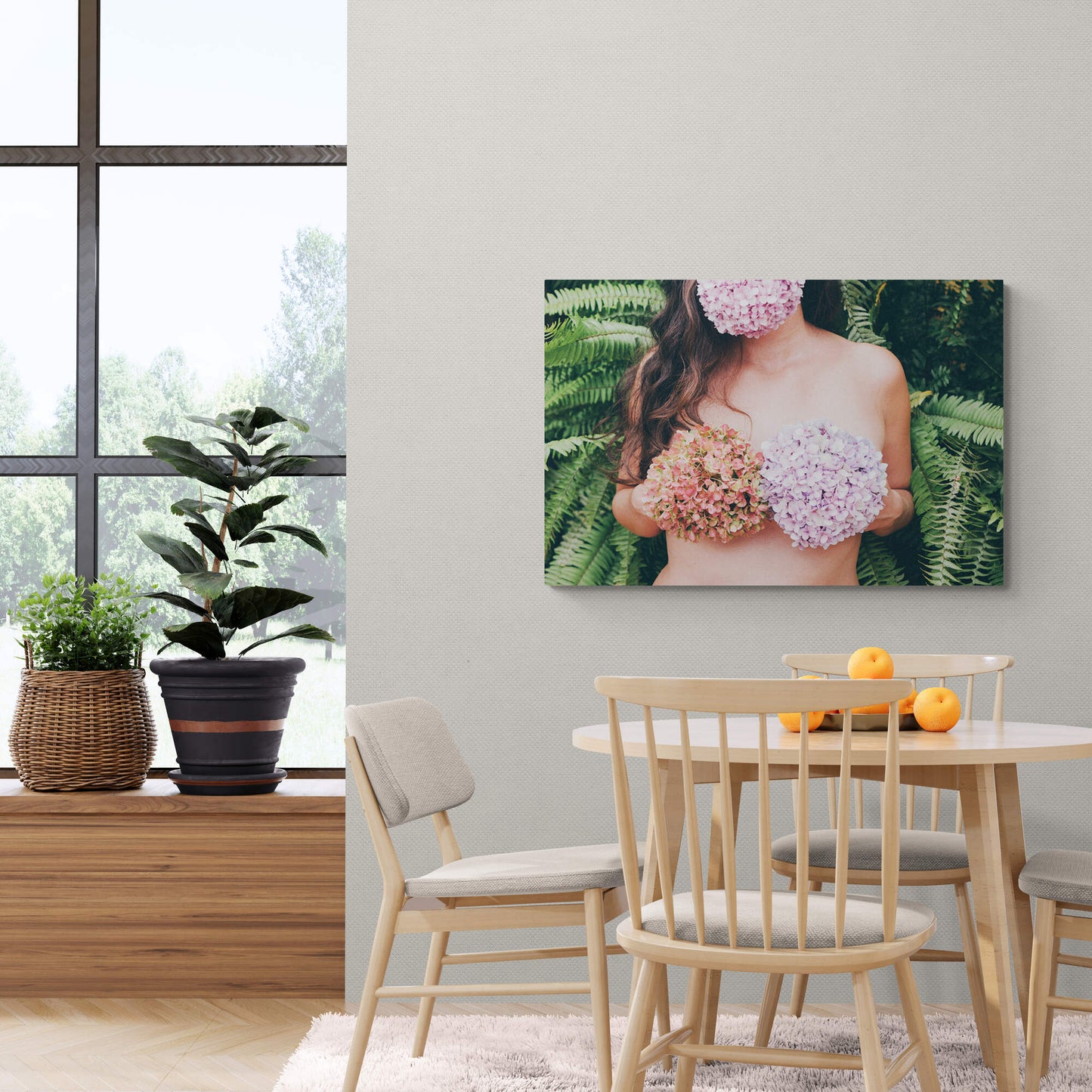 Selfie with Flowers XL-Museum Sized Print