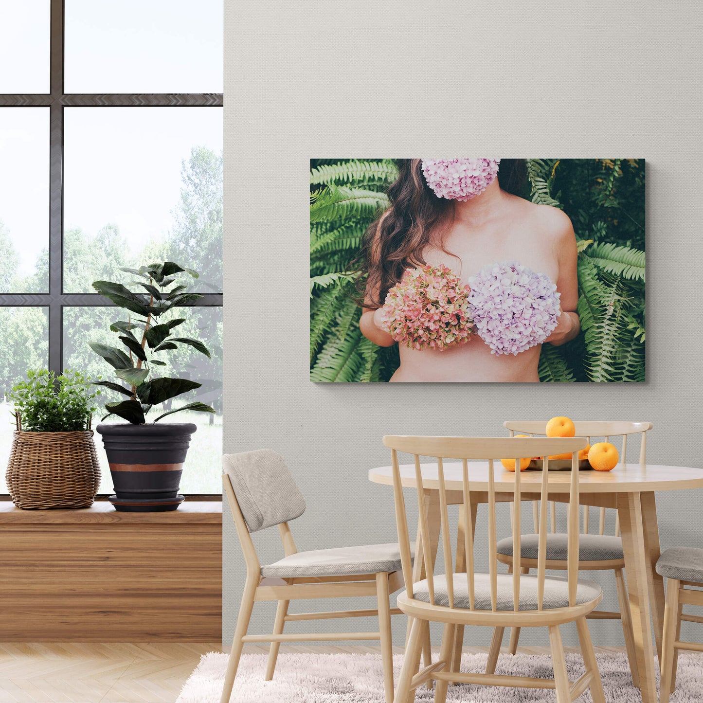 Selfie with Flowers XL-Museum Sized Print