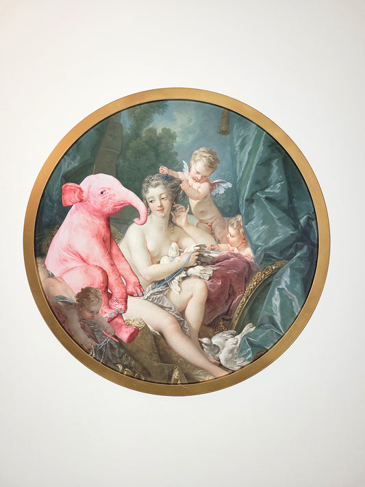 Dream On // Toilette of Venus – Round Glitter Edition | Limited Edition Hand-Embellished Art Print with Frame
