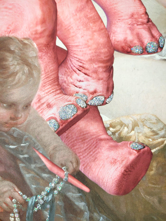 Dream On // Toilette of Venus – Round Glitter Edition | Limited Edition Hand-Embellished Art Print with Frame