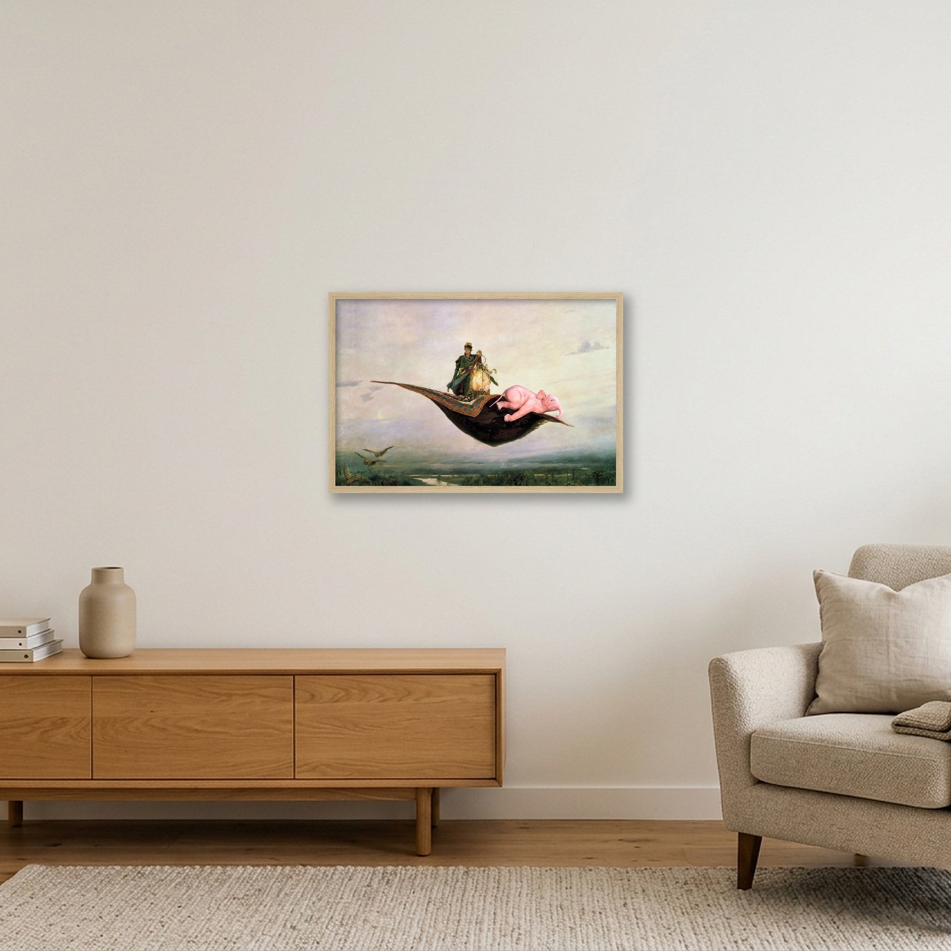 Dream On // Flying Carpet — 60×40cm, 24×16" Oak Frame