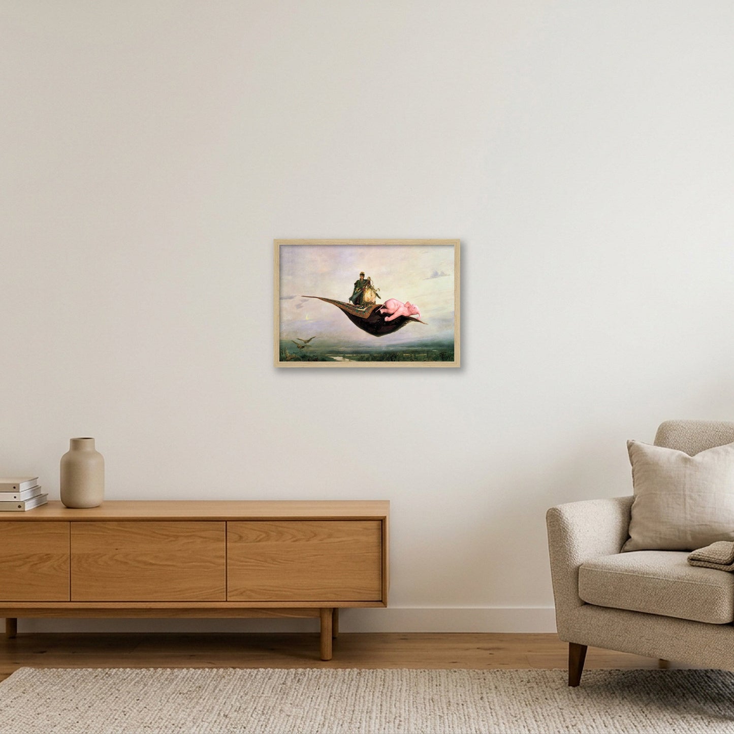 Dream On // Flying Carpet — 45×30cm, 18×12" Oak Frame