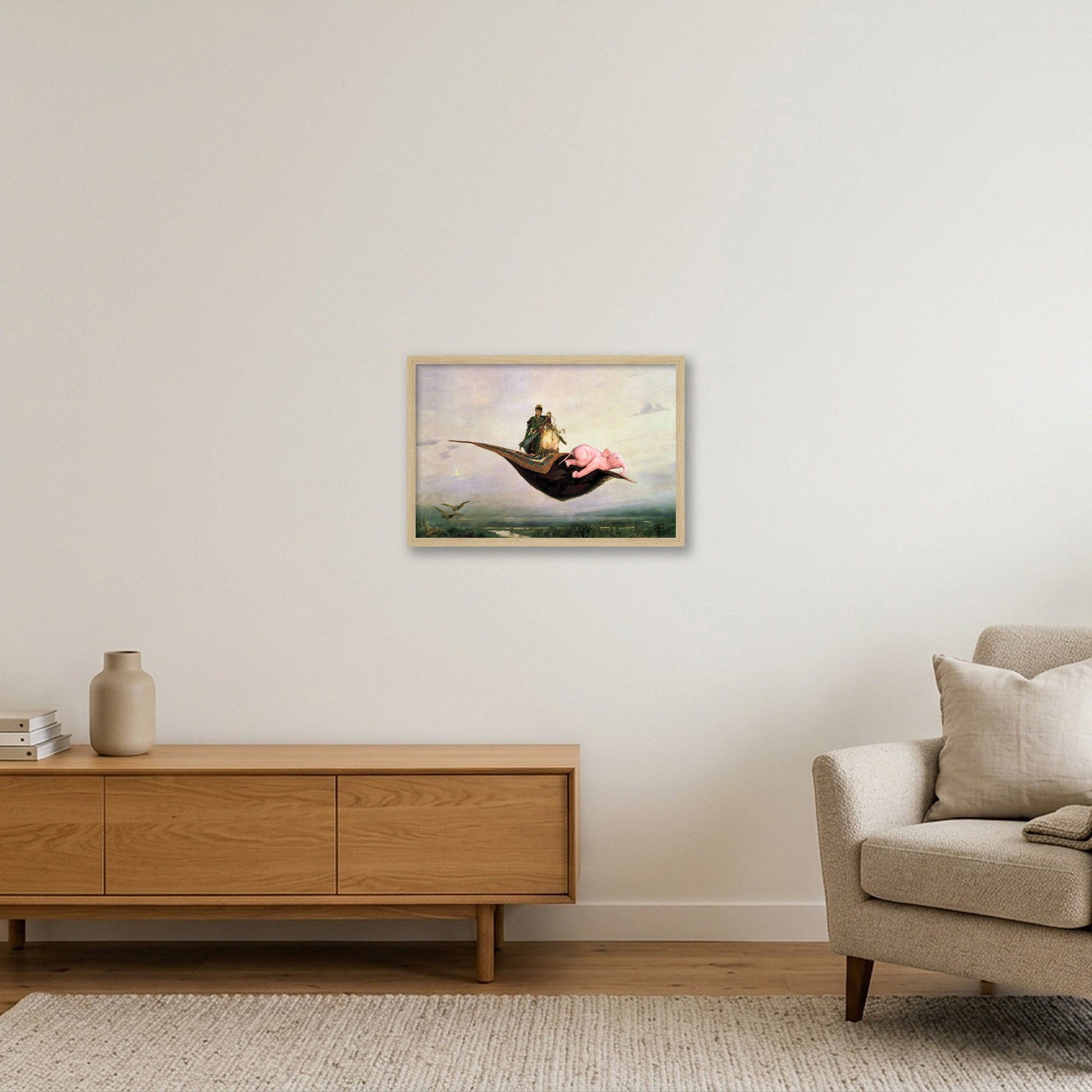 Dream On // Flying Carpet — 45×30cm, 18×12" Oak Frame