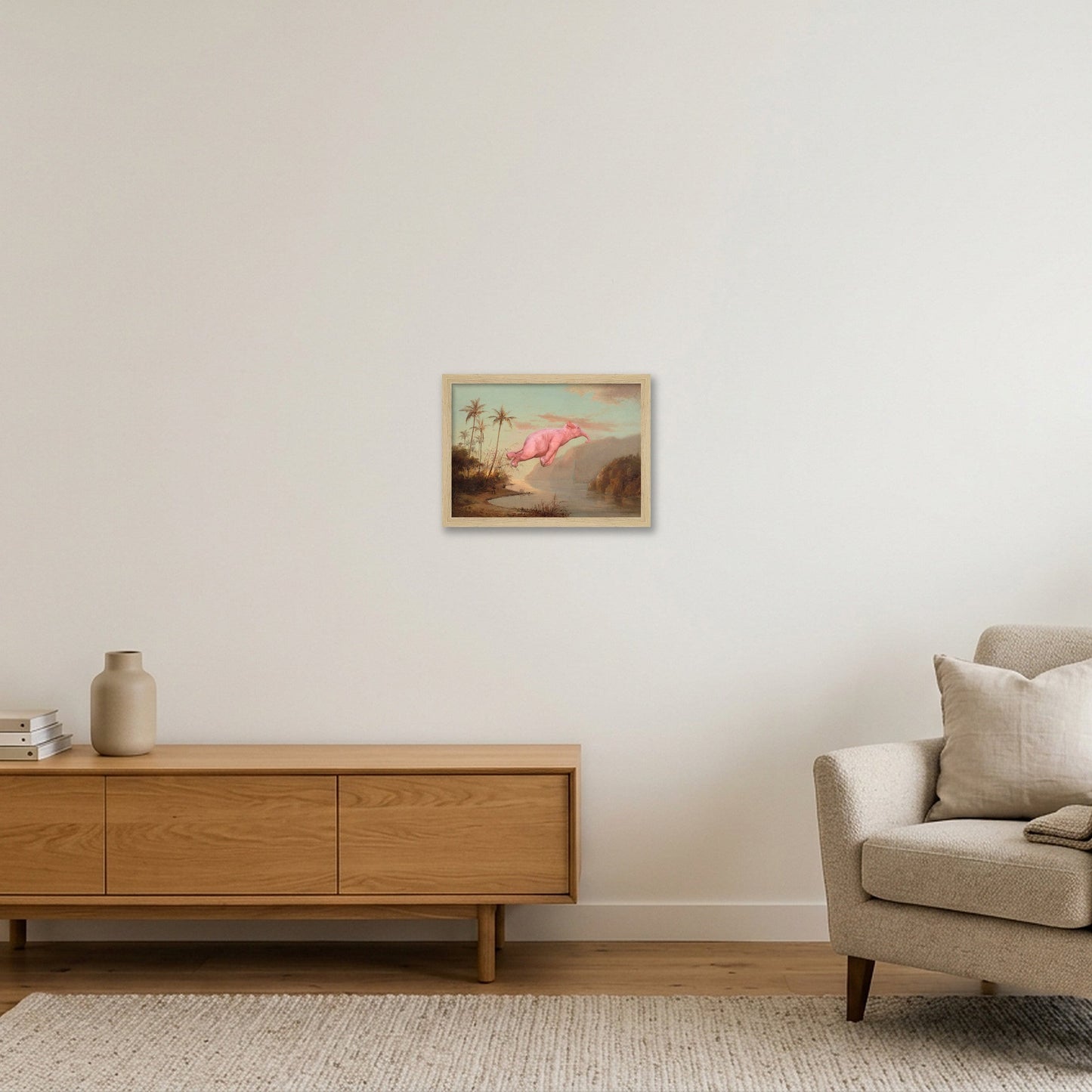 Dream On // Unknown Flying Object over a Creek in St.Thomas — A4 (30×21cm, 12×8") Oak Frame