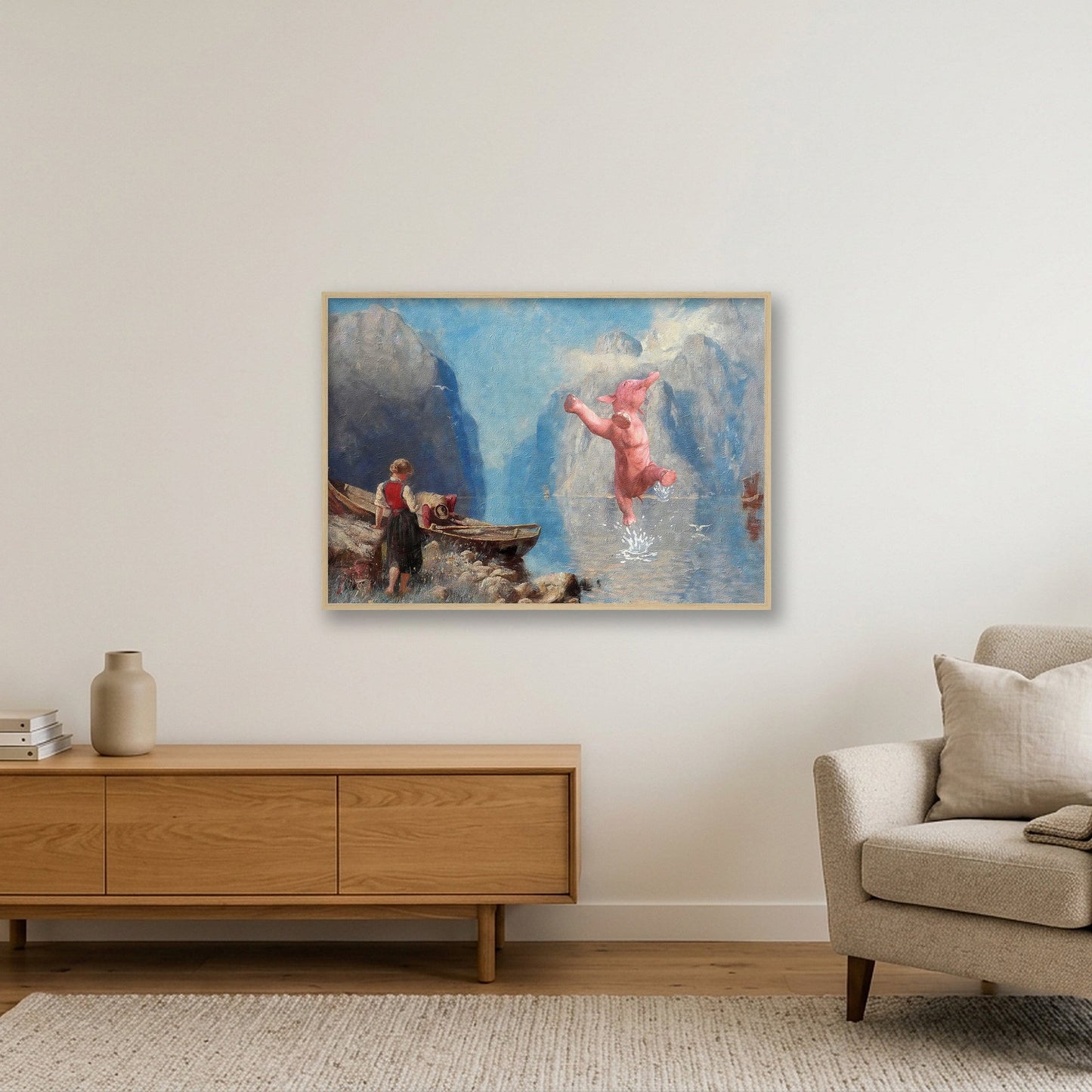 Dream On // Fjord — 100×70cm, 39×28" Oak Frame