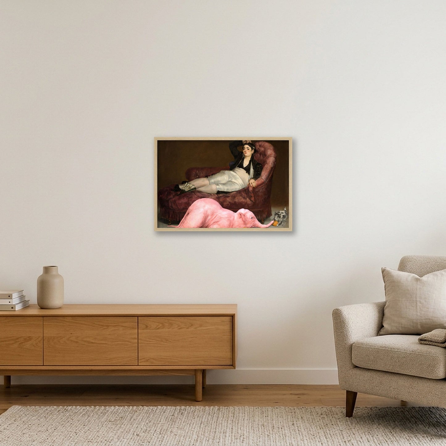 Dream On // Reclining Young Woman — 60×40cm, 24×16" Oak Frame