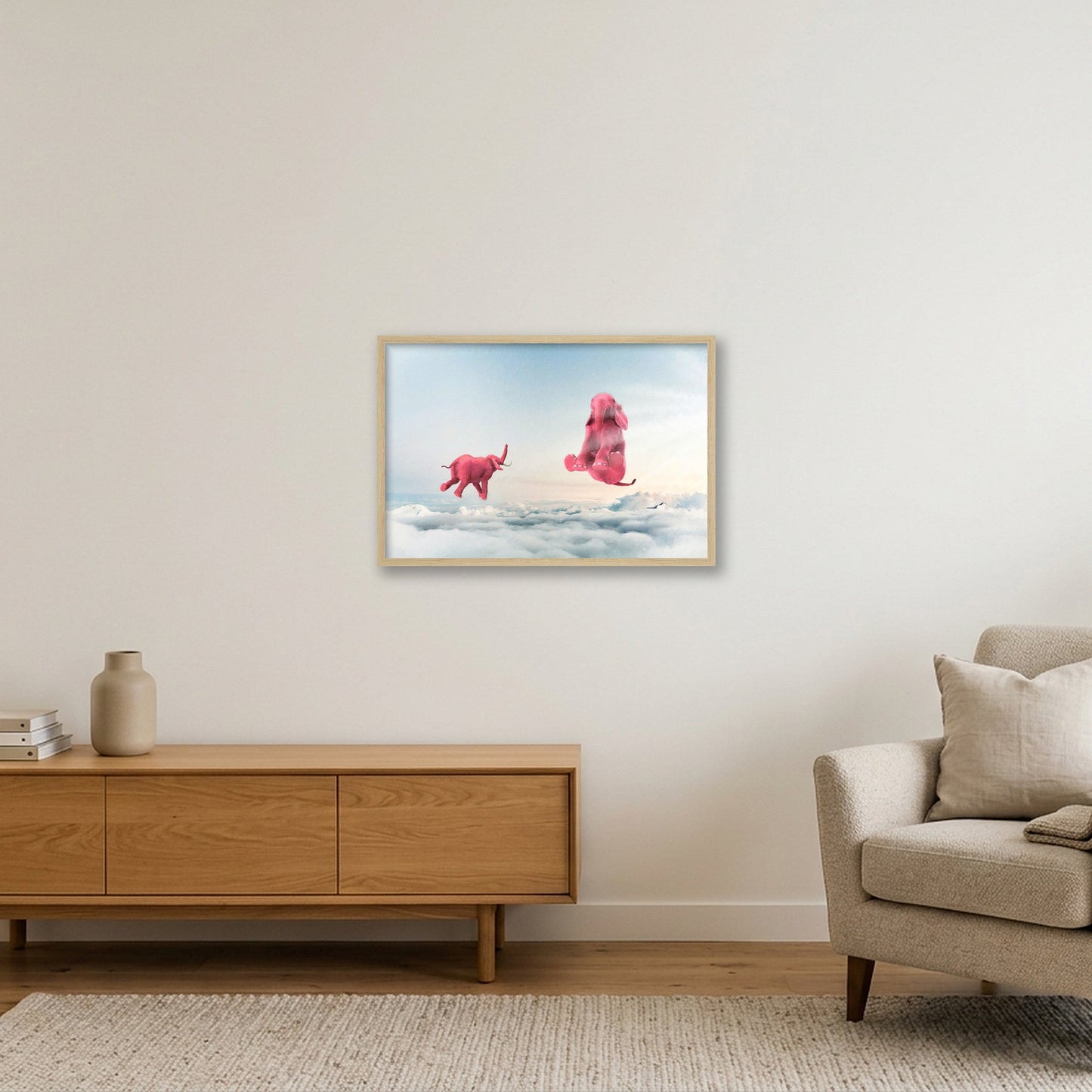 Dream On // Sky — 60×40cm, 24×16" Oak Frame