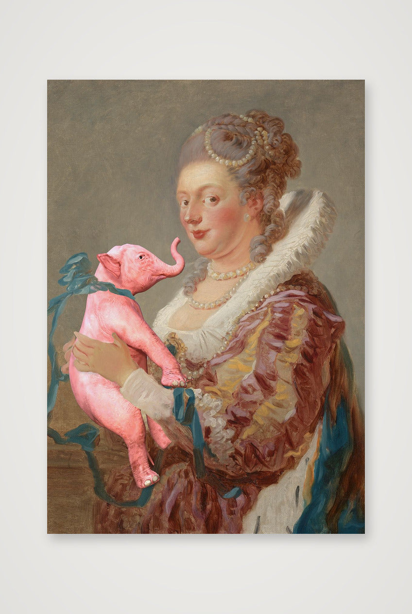 Dream On // Woman With Strange Pet — 70×100cm, 28×39" Print only