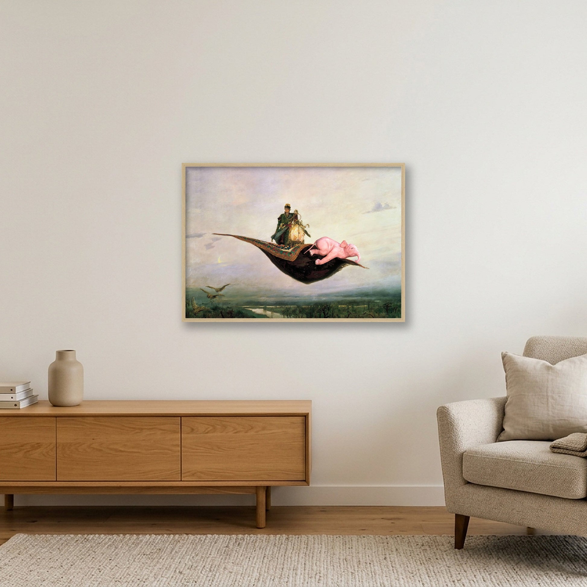 Dream On // Flying Carpet — 84×59cm, 33×23" Oak Frame