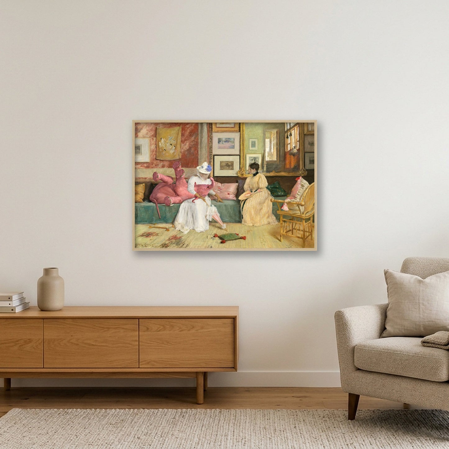 Dream On // A friendly call — 100×70cm, 39×28" Oak Frame