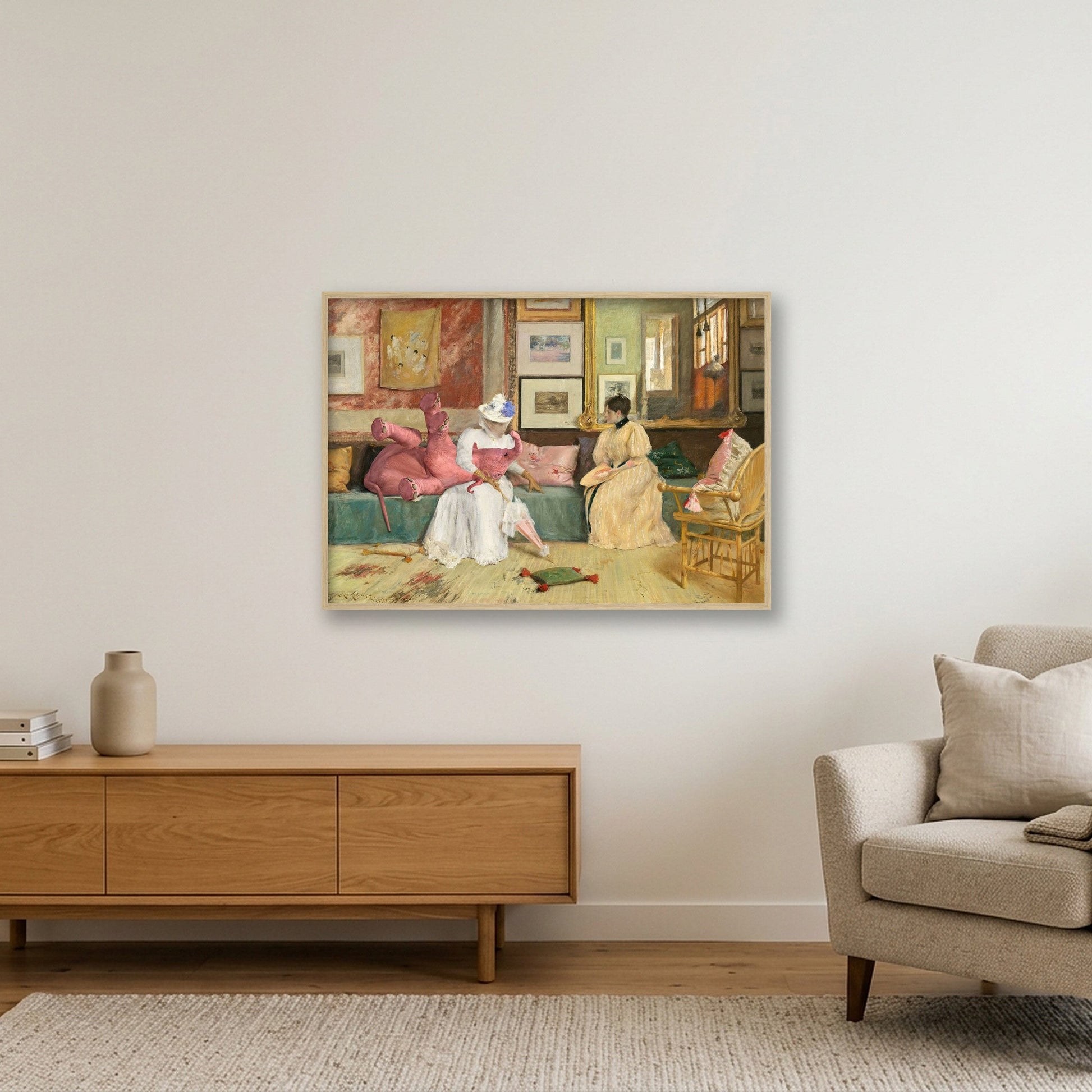 Dream On // A friendly call — 100×70cm, 39×28" Oak Frame