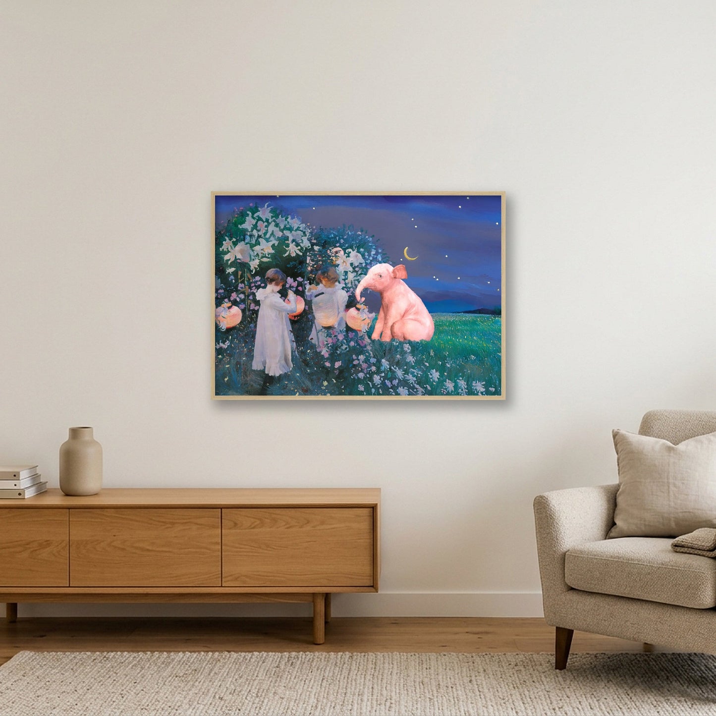 Dream On // Night On Earth — 100×70cm, 39×28" Oak Frame