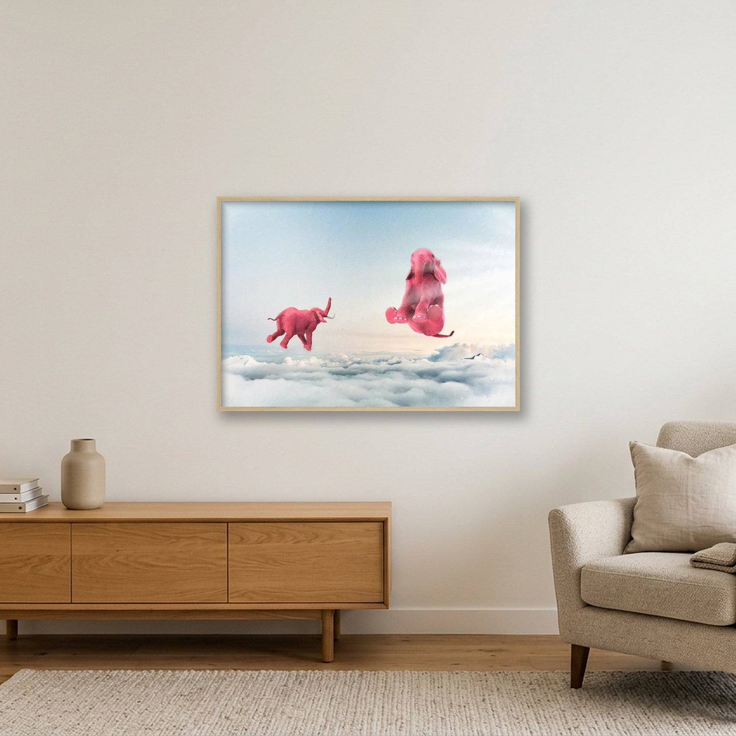 Dream On // Sky — 100×70cm, 39×28" Oak Frame