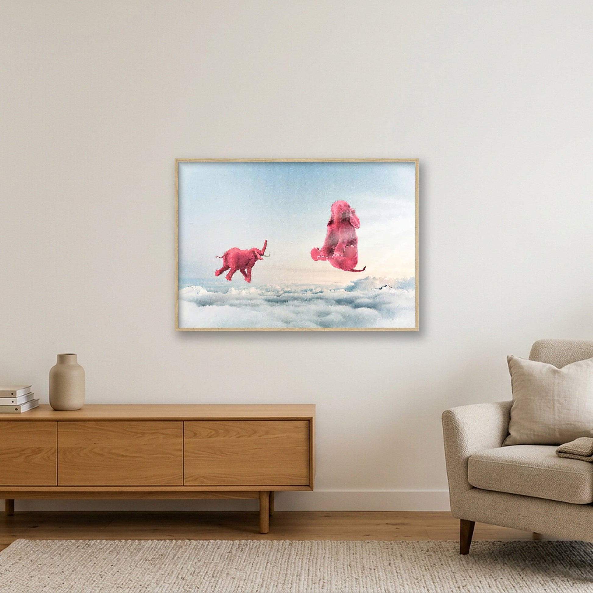 Dream On // Sky — 100×70cm, 39×28" Oak Frame