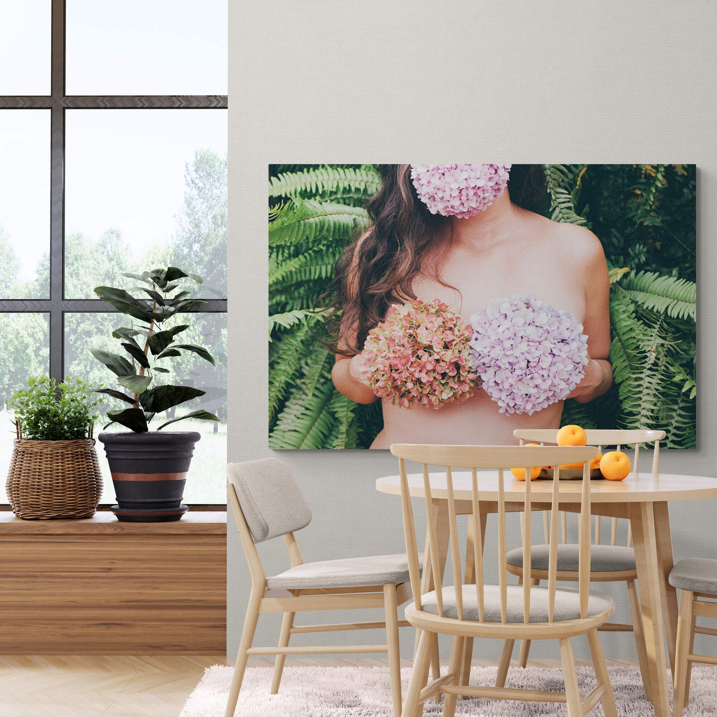 Selfie with Flowers XL-Museum Sized Print