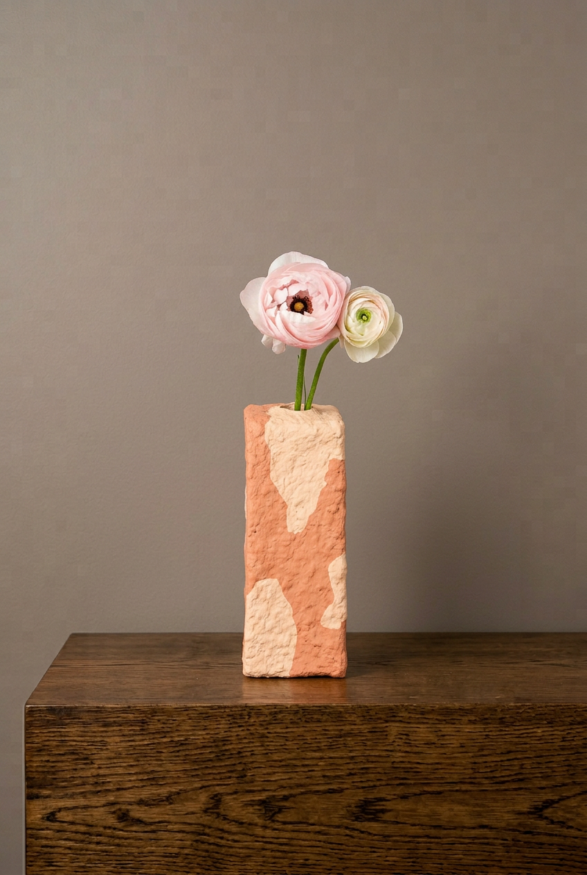 Milk Papermaché Vase