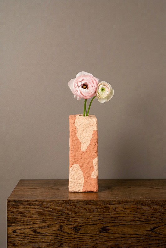 Milk Papermaché Vase