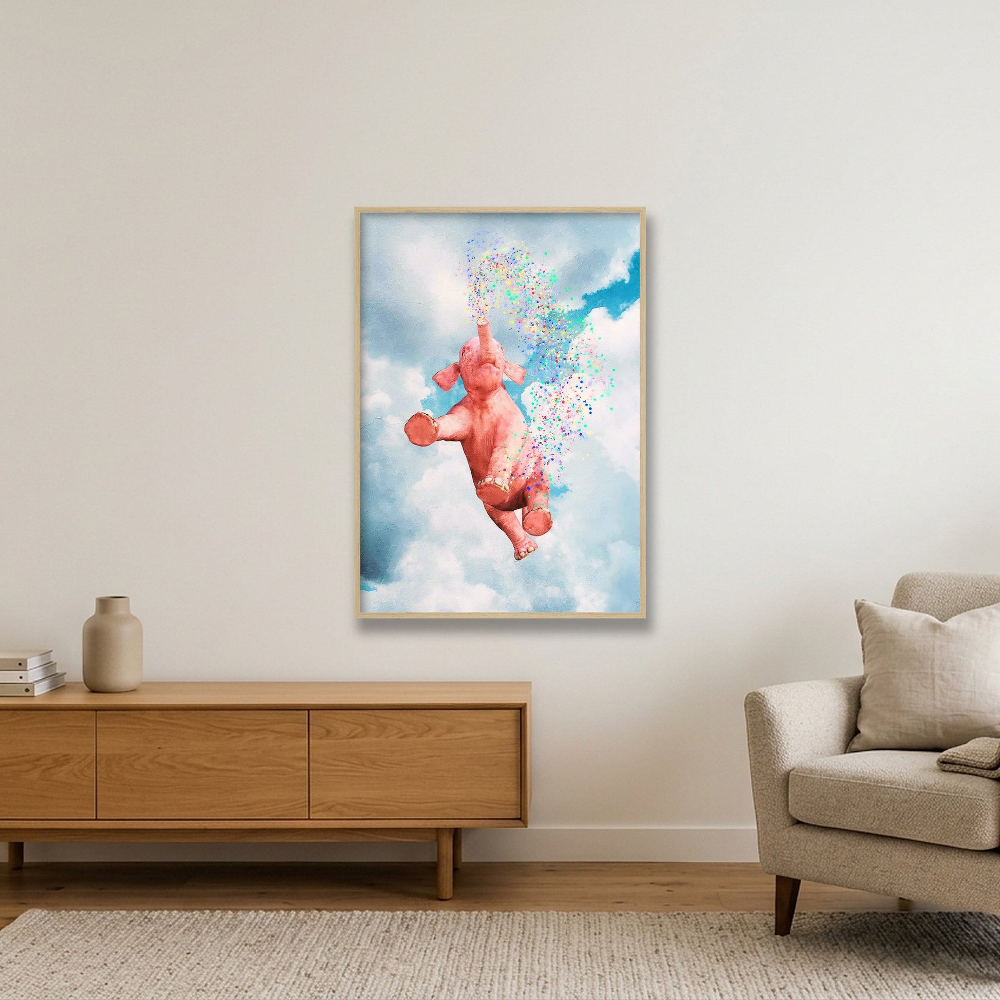 Dream On // Confetti — 70×100cm, 28×39" Oak Frame