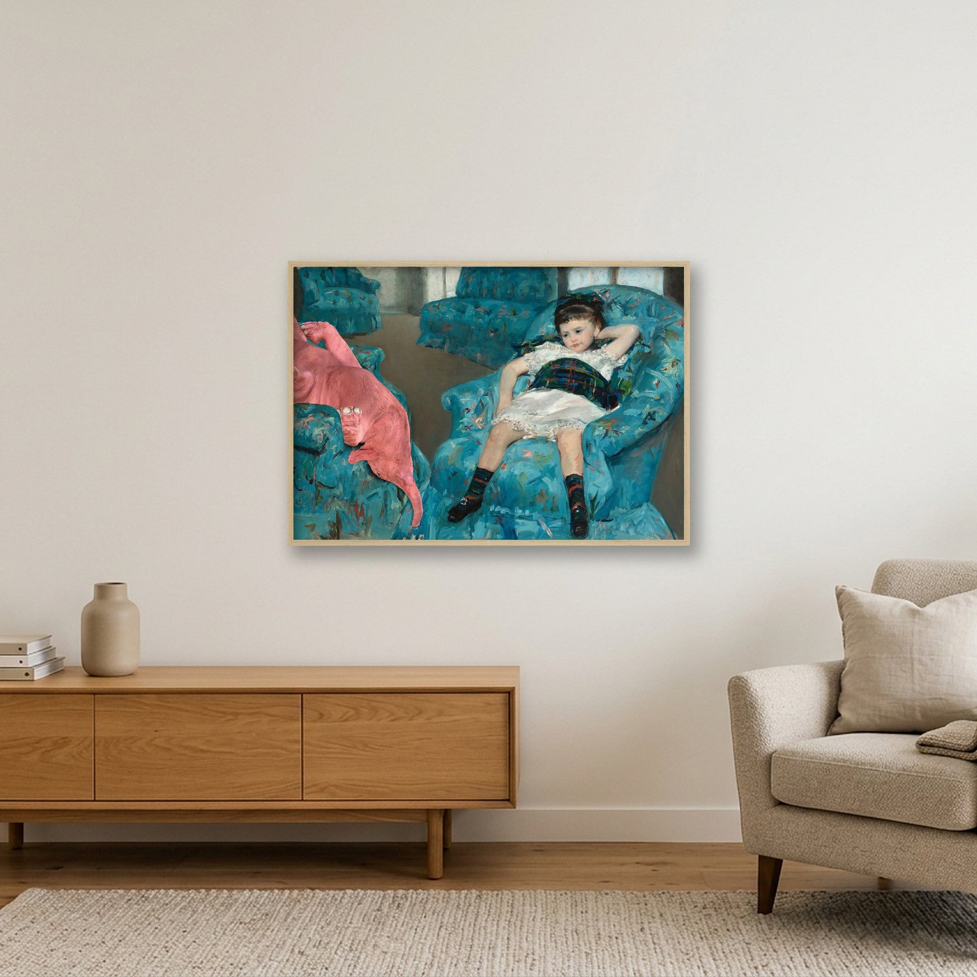Dream On // Little Girl  — 100×70cm, 39×28" Oak Frame
