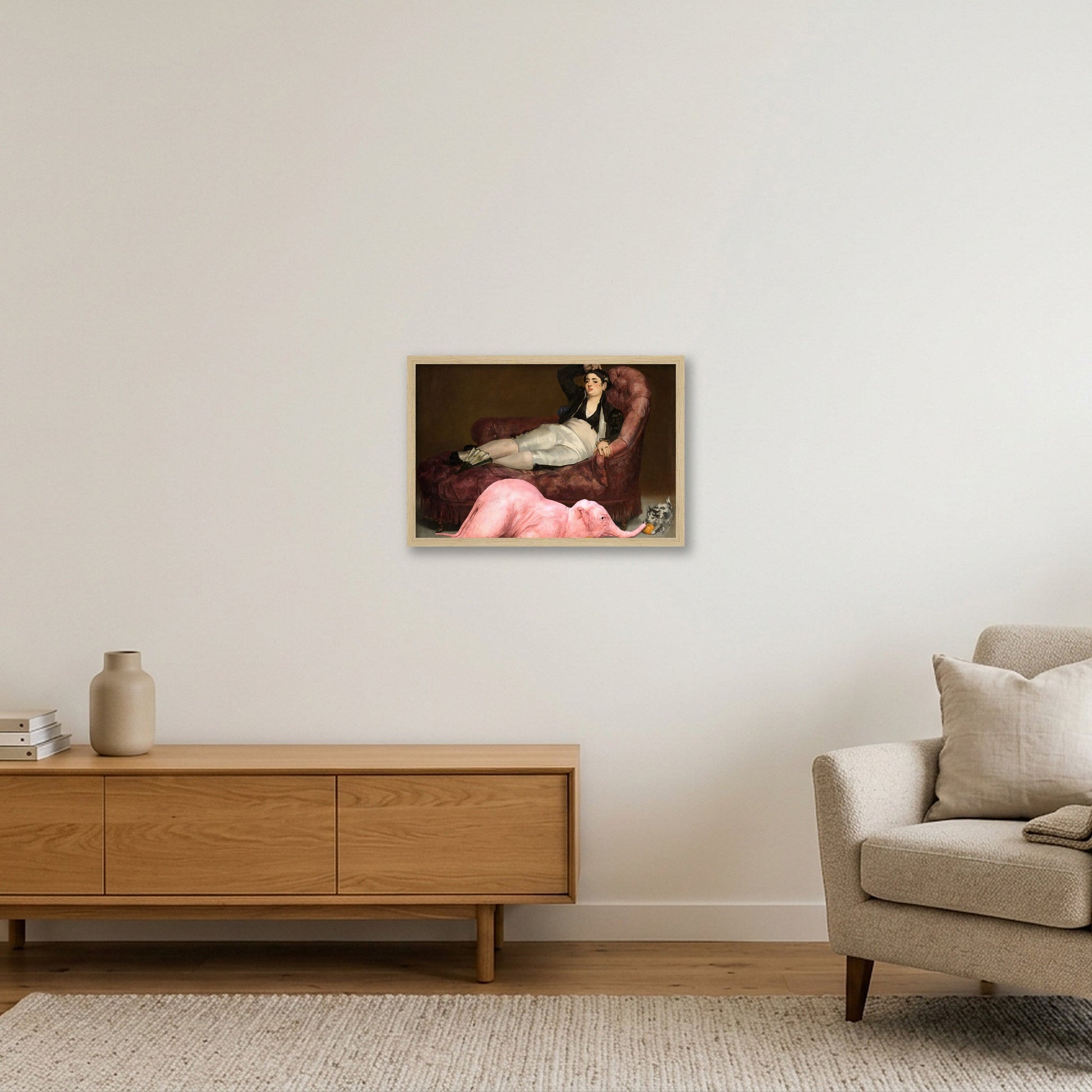 Dream On // Reclining Young Woman — 45×30cm, 18×12" Oak Frame