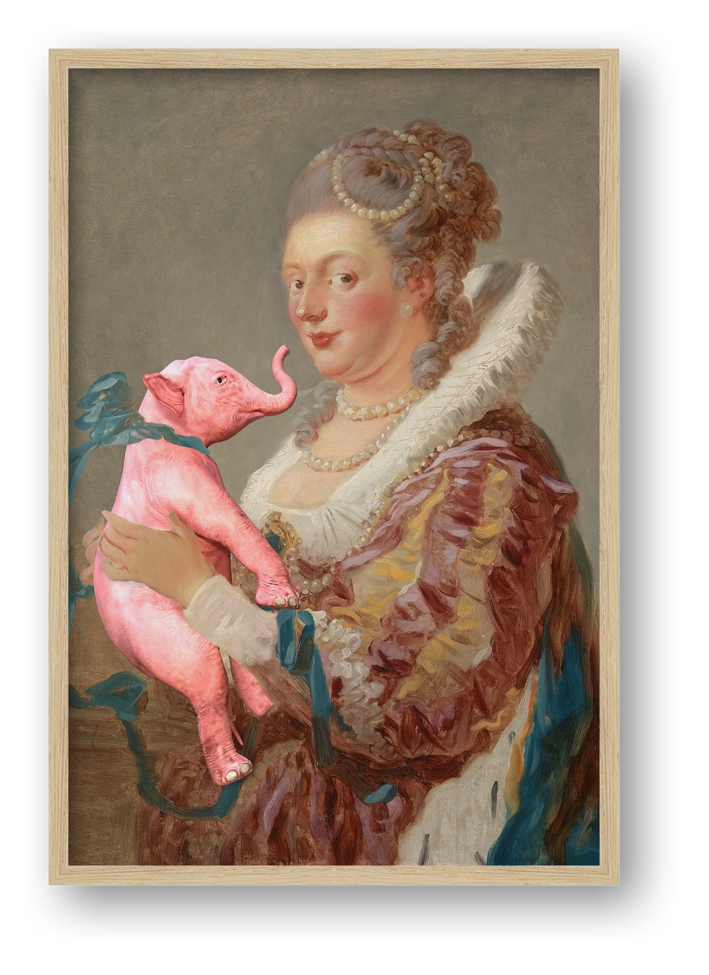 Dream On // Woman With Strange Pet — framed