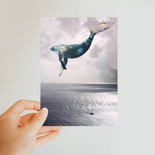 Flying Whale Postcard